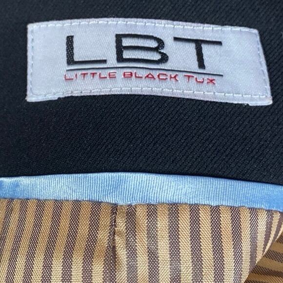 LBT Little Black Tux Black Collared Long Sleeve Button Blazer Coat Jacket Sz 20 - Picture 3 of 4